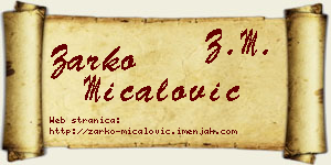 Žarko Mićalović vizit kartica